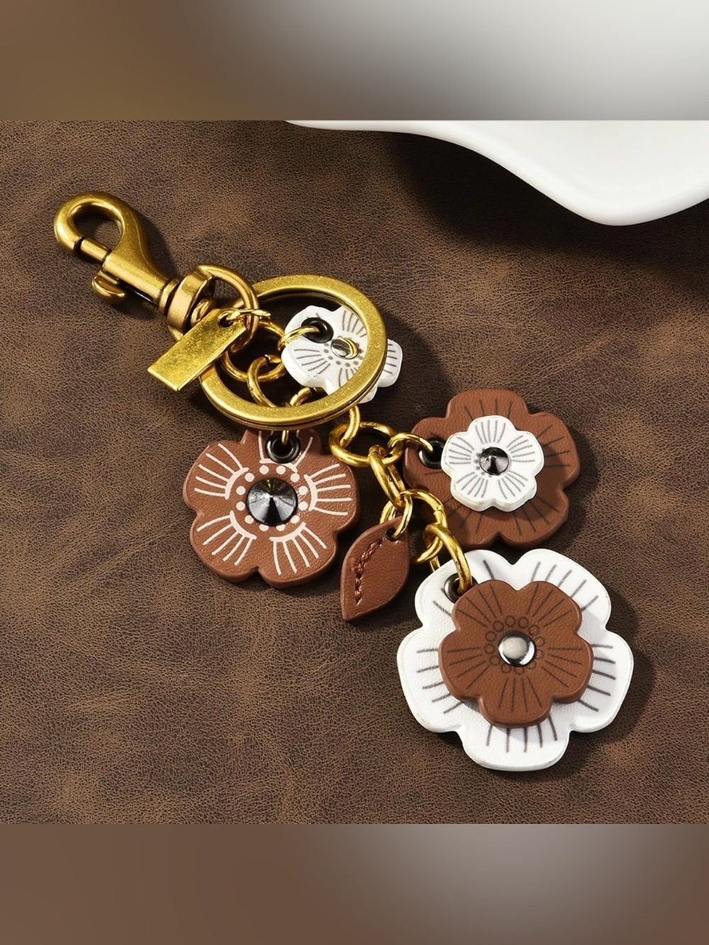 Tea Rose Style Bag Charm/Keychain-New